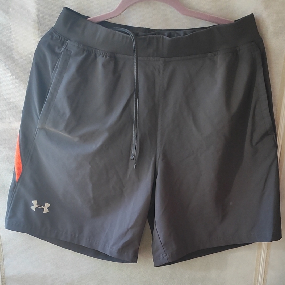 Under Armour Women's Athletic Shorts in Black and Orange